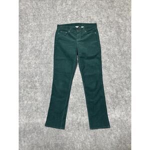 J.Crew City Fit Low Rise Women’s Straight Leg Corduroy Jeans Sz 27S Solid Green